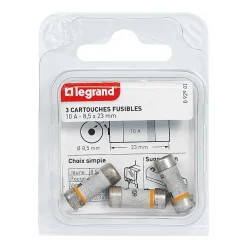 Legrand Fusible-3 fusibles céramique 8.5 x 23 mm avec voyant