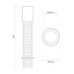 Edo Gaine Et Drain-Gaine électrique enterrée FI50 mm 25 m annelée double paroi avec tire fil et manchon 450 N bleue