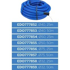 Edo Gaine électrique enterrée FI40 mm 50 m annelée double paroi avec tire fil et manchon 450 N bleue