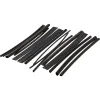 Diall 15 gaines thermorétractable noires ø8/ø6/ø4/ø3/ø2 mm