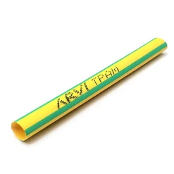Arvi Gaine Thermorétractable - 45/22,5mm - Vert/jaune - Longueur 1m - Restreint 2:1 - Paroi Fine - Tpam-45.0-v/a