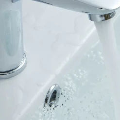 Kibath Evacuation De Lavabo-Vasque-Garniture de trop-plein de lavabo ronde, finition chrome brillant, en ABS