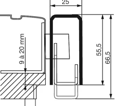Vachette Gâche en applique à recouvrement réglable 9 à 20mm pour carénées EXCLUSIVE gauche marron - - 14779000
