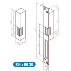Beugnot Gâche électrique pour serrures à larder HB20 2T gauche tirant - - BE13221800