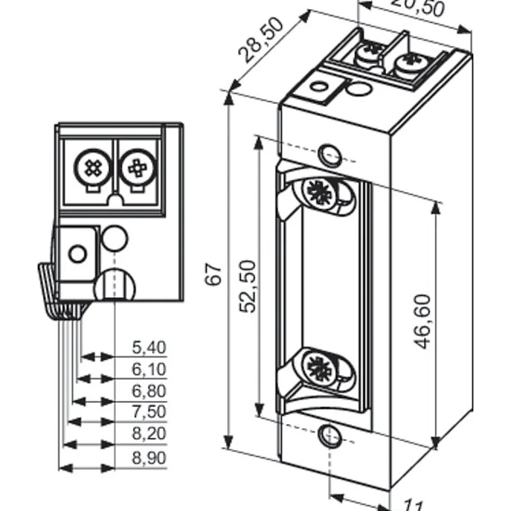 Sewosy Serrure Et Gâche Électrique-Gâche électrique à rupture - SE - - A encastrer - 12V DC
