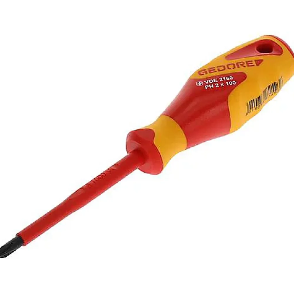 Gedore Tournevis D'Électricien-VDE 2160 PH 2 1612123 - Tournevis cruciforme isolé PH 2, 210 mm