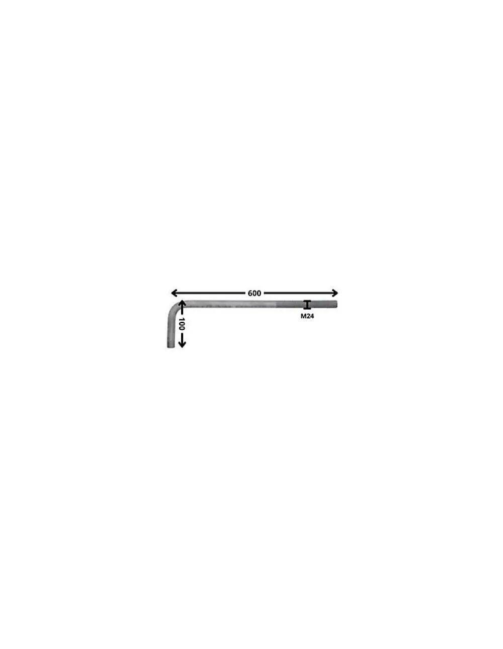 Vis Express Gond Métaux grande longueur M24X600 Filetée sur 150 Forte tenue à la corrosion Acier galvanisé à chaud - 5 pièces