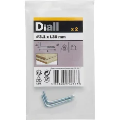 Diall Gond à visser en acier zingué 30x14 mm - 2 pièces