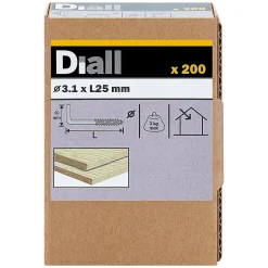 Diall Gond à visser en acier zingué 25x14 mm - 200 pièces