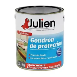 Julien Etanchéité Des Fondations-Goudron de protection extérieur pour bois et métaux ferreux noir satiné 2,5L