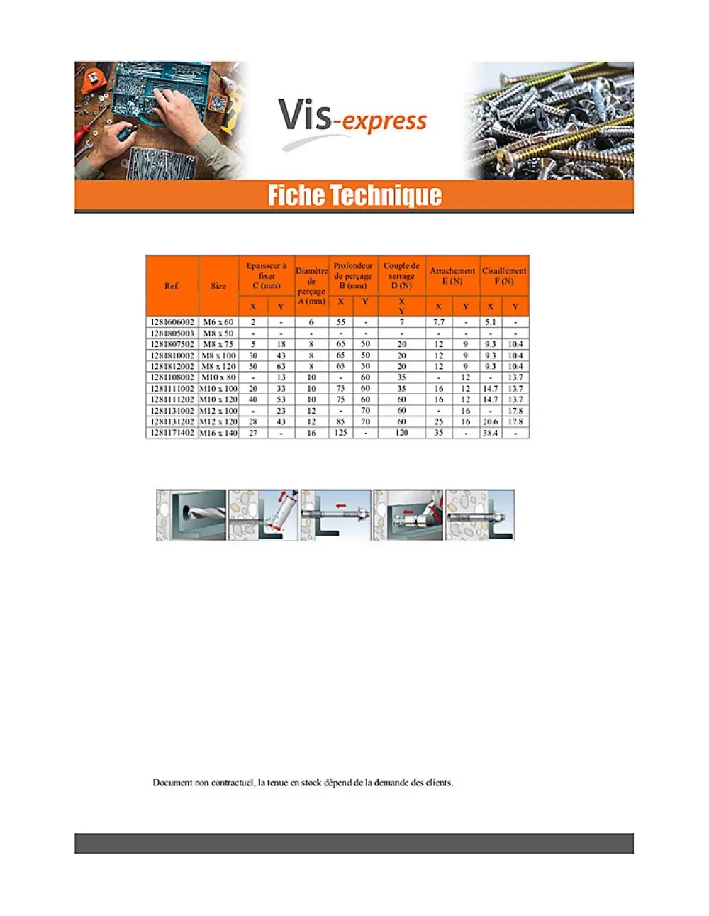 Vis Express Goujon D'Ancrage-Goujon Ancrage M10X80 Acier zingué - 200 pièces