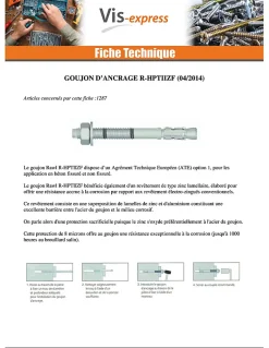 Vis Express Goujon D'Ancrage-Goujon Ancrage R-HPTIIZF M16X180 Acier zingué Lamellaire - 1 pièce
