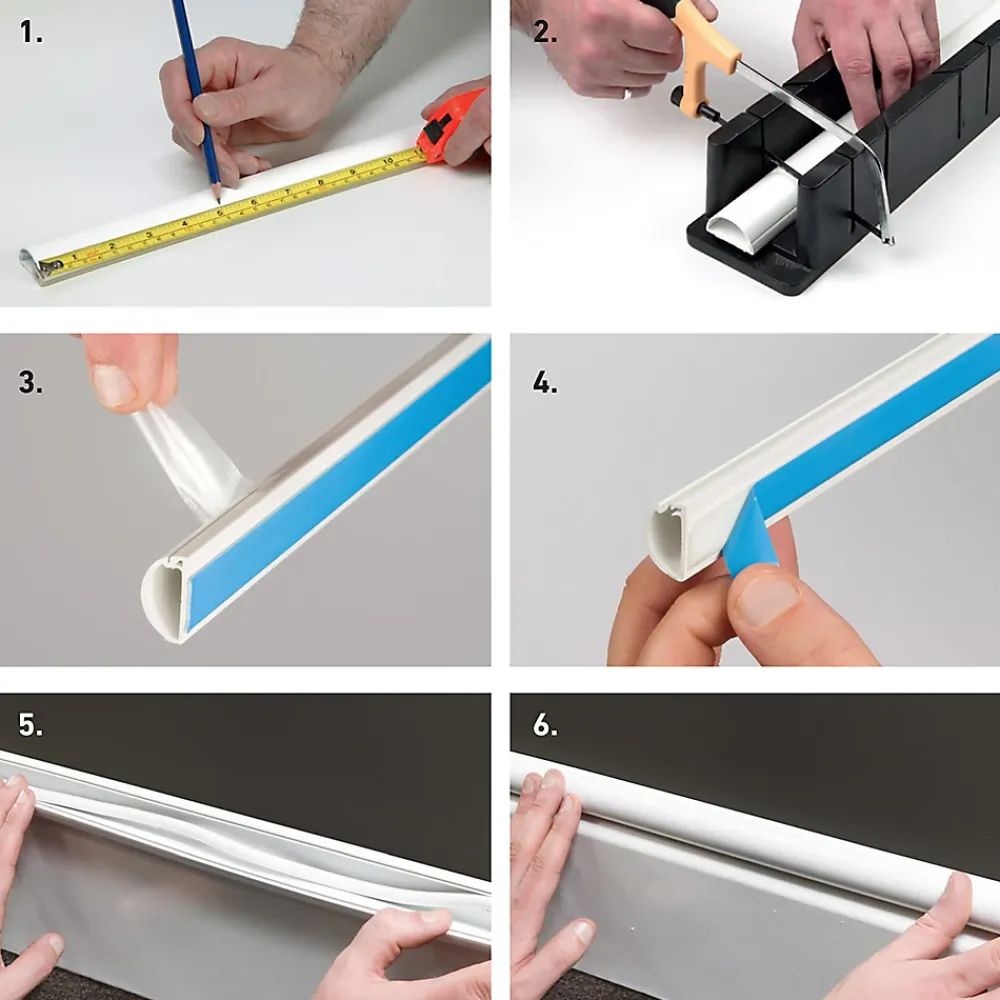 D-Line Goulotte décorative demi-ronde blanche auto-adhésive 30 x 15 mm, 1 m