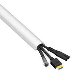 D-Line Goulotte décorative demi-ronde blanche auto-adhésive 30 x 15 mm, 1 m