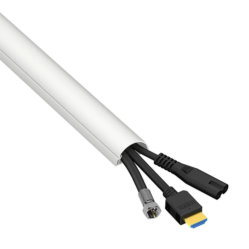 D-Line Goulotte décorative demi-ronde blanche auto-adhésive 30 x 15 mm, 1 m