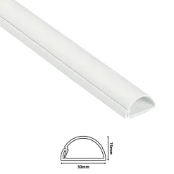 D-Line Goulotte décorative demi-ronde blanche auto-adhésive 30 x 15 mm, 1 m