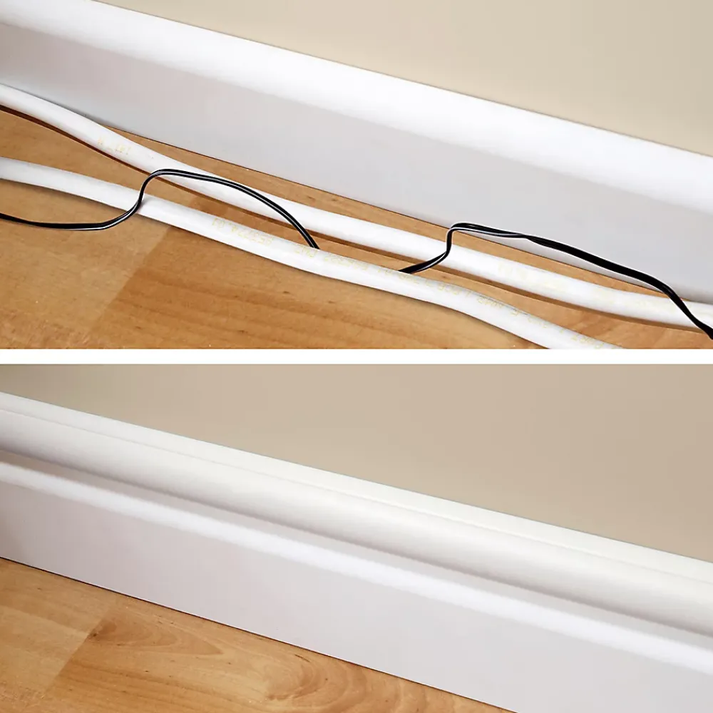 D-Line Goulotte décorative demi-ronde blanche auto-adhésive 30 x 15 mm, 1 m