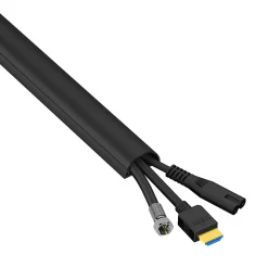 D-Line Goulotte décorative demi-ronde noire auto-adhésive 30 x 15 mm, 1 m