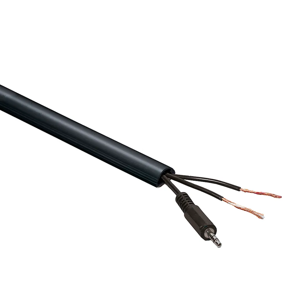 D-Line Goulotte décorative demi-ronde noire auto-adhésive 16 x 8 mm, 1 m