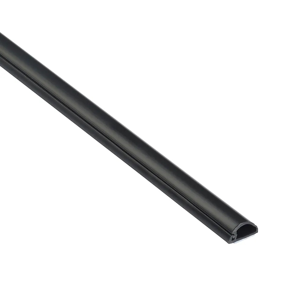 D-Line Goulotte décorative demi-ronde noire auto-adhésive 16 x 8 mm, 1 m