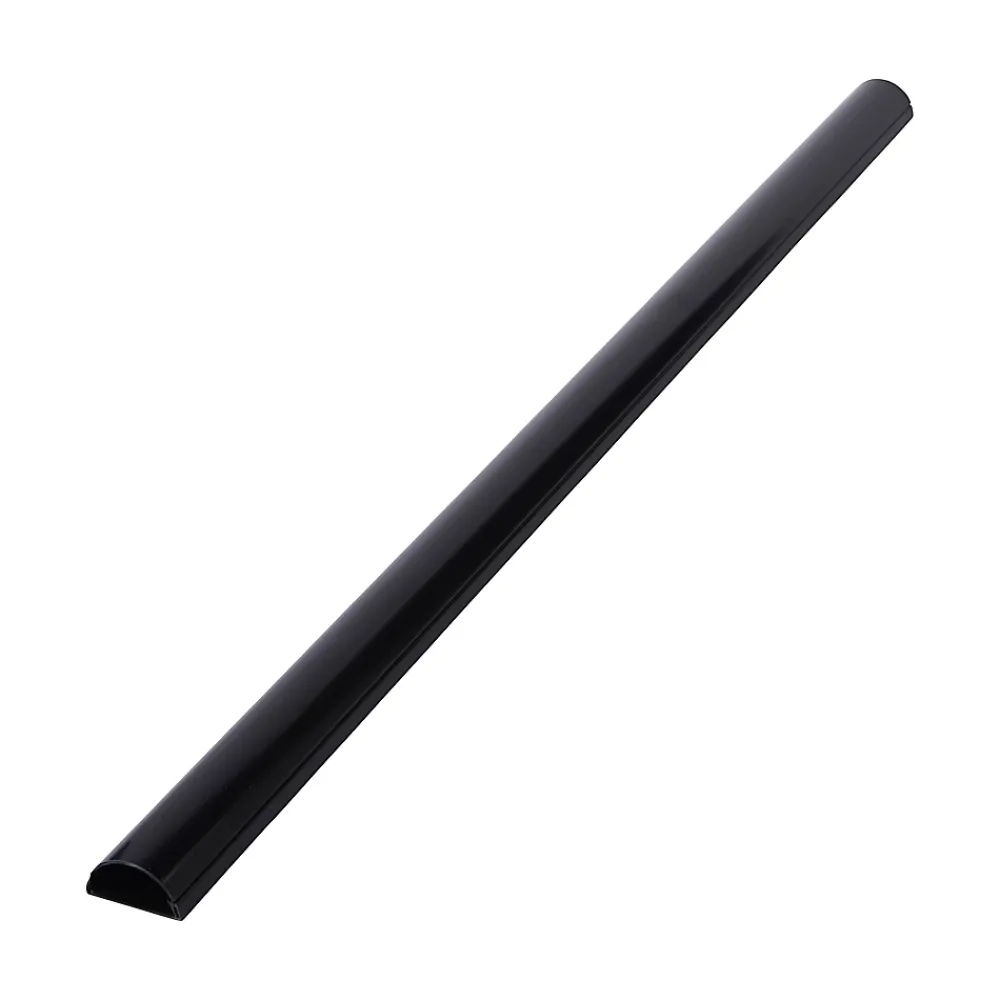 D-Line Moulure, Goulotte Et Plinthe-Goulotte décorative demi-ronde noire auto-adhésive 50 x 25 mm, 1 m