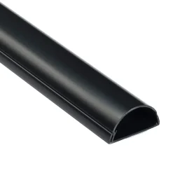 D-Line Moulure, Goulotte Et Plinthe-Goulotte décorative demi-ronde noire auto-adhésive 50 x 25 mm, 1 m