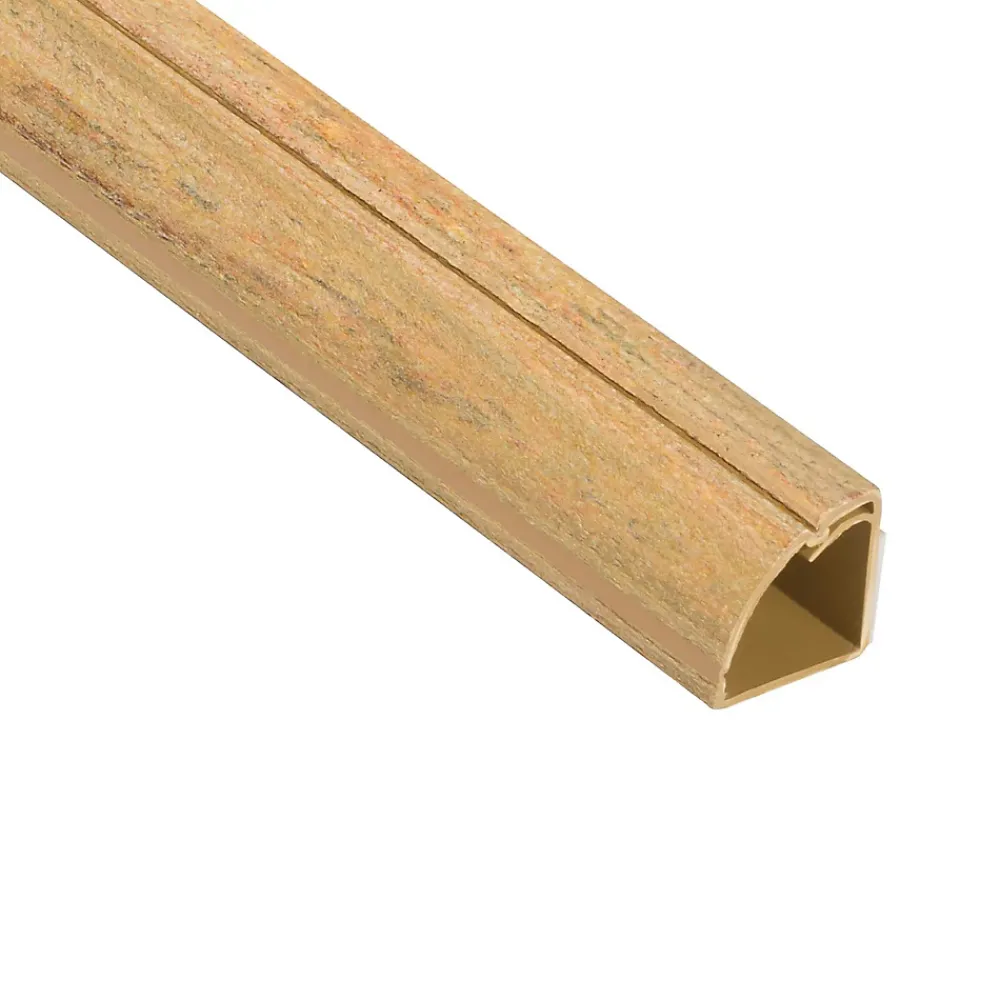 D-Line Goulotte décorative quart de cercle effet bois vernis auto-adhésive 22x22mm, 2m