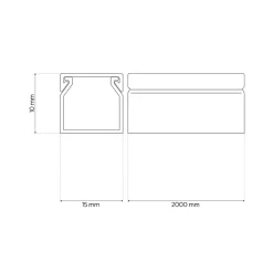 Edo Goulotte électrique PVC autoadhésive 15x10 mm 2 m blanche