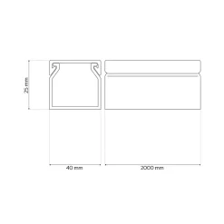 Edo Moulure, Goulotte Et Plinthe-Goulotte électrique PVC autoadhésive 40x25 mm 2 m blanche