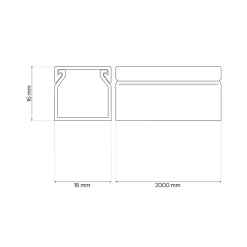 Edo Moulure, Goulotte Et Plinthe-Goulotte électrique PVC 16x16 mm 2 m anthracite