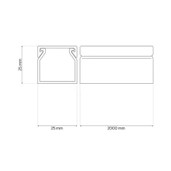 Edo Goulotte électrique PVC 25x25 mm 2 m blanche