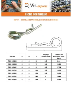 Vis Express Goupille Et Circlip-Goupille Beta Double 4 Acier zingué - 1 pièce