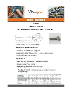 Vis Express Goupille cannelée embrochable Inox A1 G05 4X8 - 30 pièces