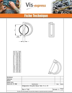 Vis Express Goupille Et Circlip-Goupille clips 10X50 Pour tube de 45 Acier zingué - 30 pièces
