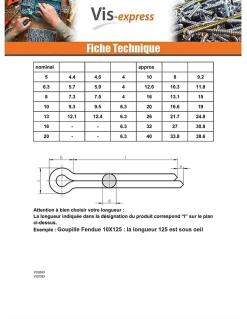 Vis Express Goupille Fendue Acier zingué 3.2X25 - 10 pièces