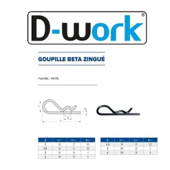D-Work Goupille Et Circlip-200 Goupilles BETA D. 2 mm - Zingué blanc -