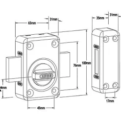 Abus Grand verrou à bouton double cylindre ø23 mm / 45 mm