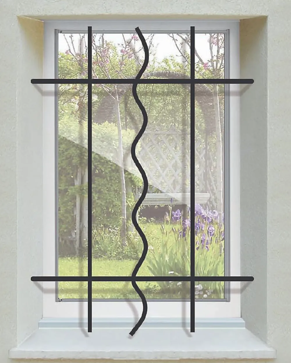 DMS Grille de Defense Azur pour Fenetre H 135 cm x L 120 cm (côte tableau)
