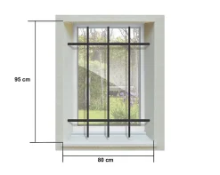 DMS Grille De Défense Pour Fenêtre-Grille de Defense DISTRI pour Fenetre H 95 cm x L 80 cm (côte tableau)