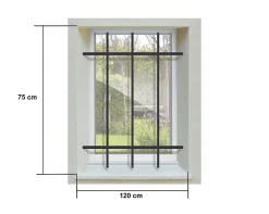 DMS Grille De Défense Pour Fenêtre-Grille de Defense DISTRI pour Fenetre H 75 cm x L 120 cm (côte tableau)