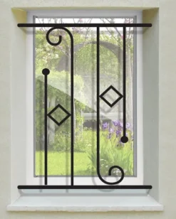 DMS Grille De Défense Pour Fenêtre-Grille de Defense Melania pour Fenetre H 105 cm x L 120 cm (côte tableau)