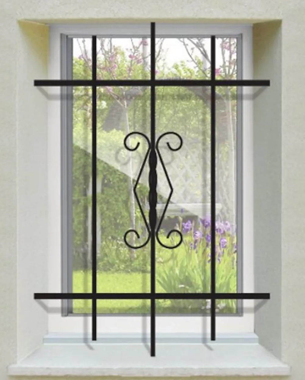 DMS Grille de Defense Rustique pour Fenetre H 115 cm x L 120 cm (côte tableau)