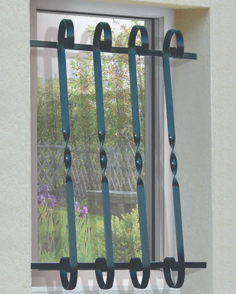 DMS Grille de Defense Volute pour Fenetre H 45 cm x L 40 cm (côte tableau)