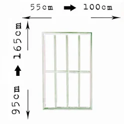 Adaptta Cerrajería Adaptable Grille de défense réglable pour fenêtre (largeur et hauteur) de 55x95 cm à 100x165 cm blanche
