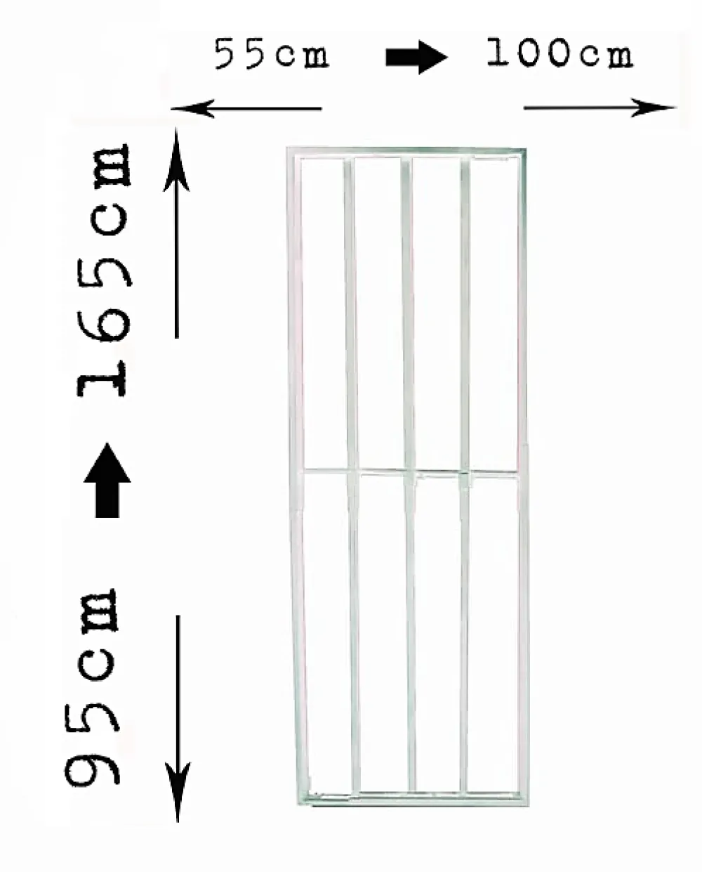 Adaptta Cerrajería Adaptable Grille de défense réglable pour fenêtre (largeur et hauteur) de 55x95 cm à 100x165 cm blanche