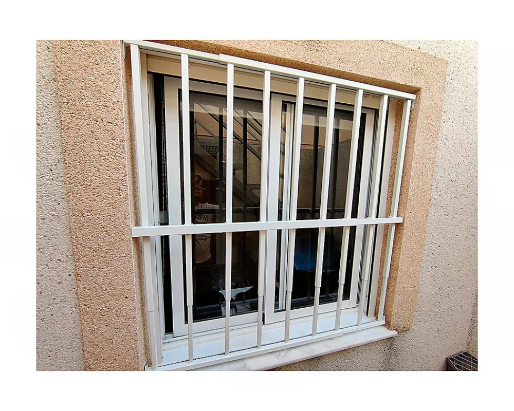 Adaptta Cerrajería Adaptable Grille de défense réglable pour fenêtre (largeur et hauteur) de 55x95 cm à 100x165 cm blanche
