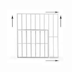 Adaptta Cerrajería Adaptable Grille de défense réglable pour fenêtre (largeur et hauteur) de 55x55 cm à 100x100 cm blanche
