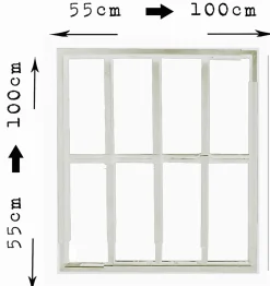 Adaptta Cerrajería Adaptable Grille de défense réglable pour fenêtre (largeur et hauteur) de 55x55 cm à 100x100 cm blanche