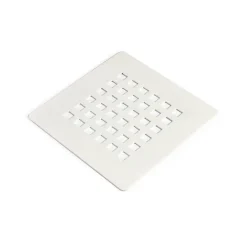 Kiamami Valentina Evacuation De Douche-Grille De Drainage De Douche Carrée En Acier Blanc Muse