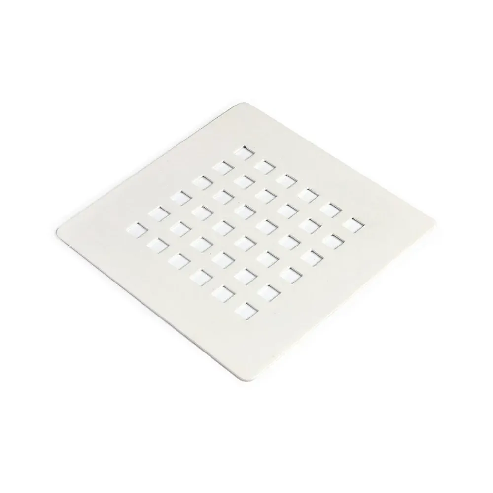Kiamami Valentina Evacuation De Douche-Grille De Drainage De Douche Carrée En Acier Blanc Muse